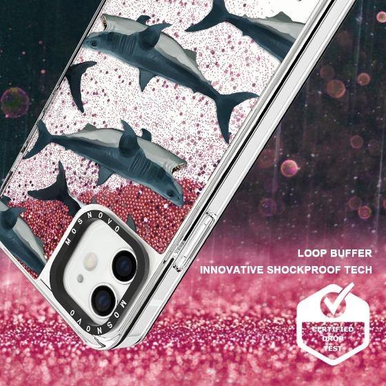 White Shark Glitter Phone Case - iPhone 12 Mini Case - MOSNOVO
