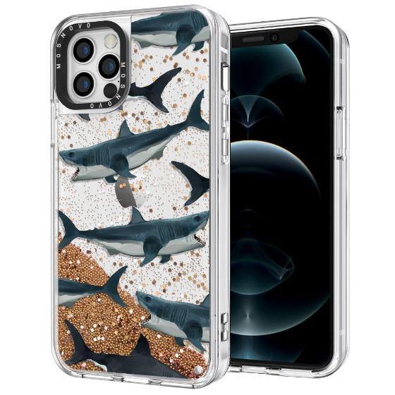White Shark Glitter Phone Case - iPhone 12 Pro Case - MOSNOVO