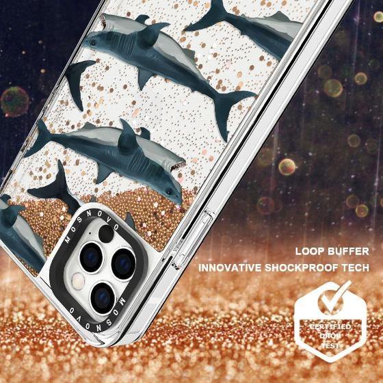 White Shark Glitter Phone Case - iPhone 12 Pro Max Case - MOSNOVO