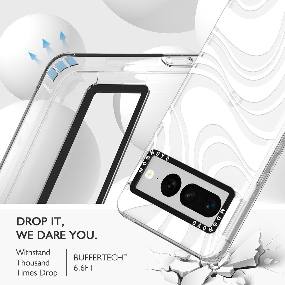 White Swirl Phone Case - Google Pixel 7 Pro Case - MOSNOVO