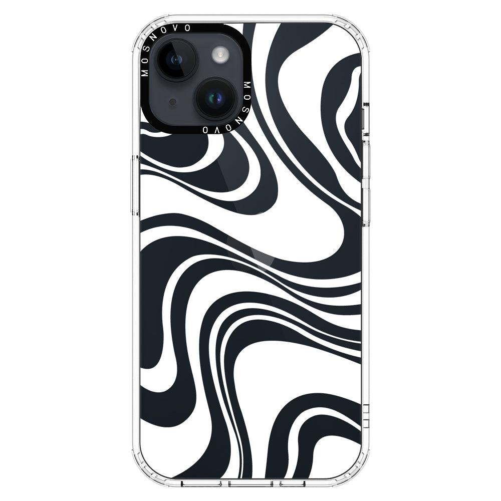White Swirl Phone Case - iPhone 14 Case - MOSNOVO