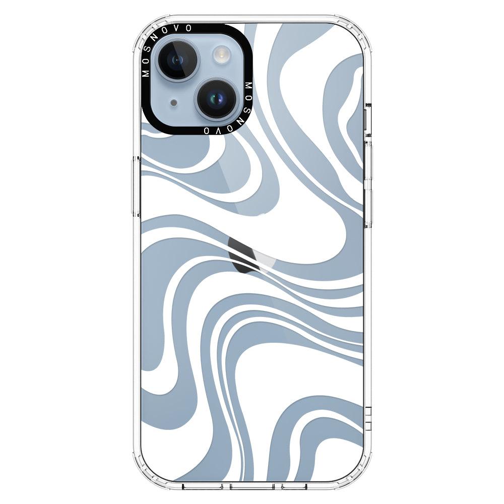 White Swirl Phone Case - iPhone 14 Plus Case - MOSNOVO