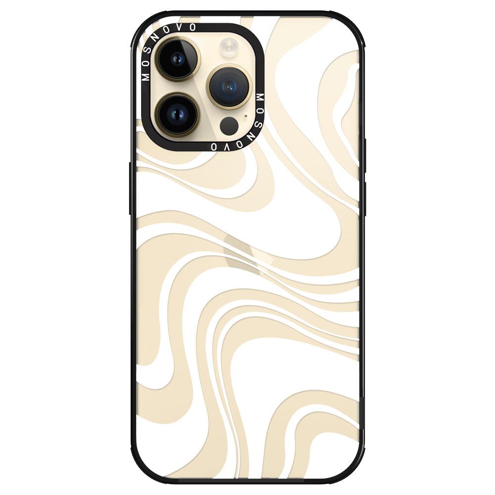 White Swirl Phone Case - iPhone 14 Pro Max Case - MOSNOVO