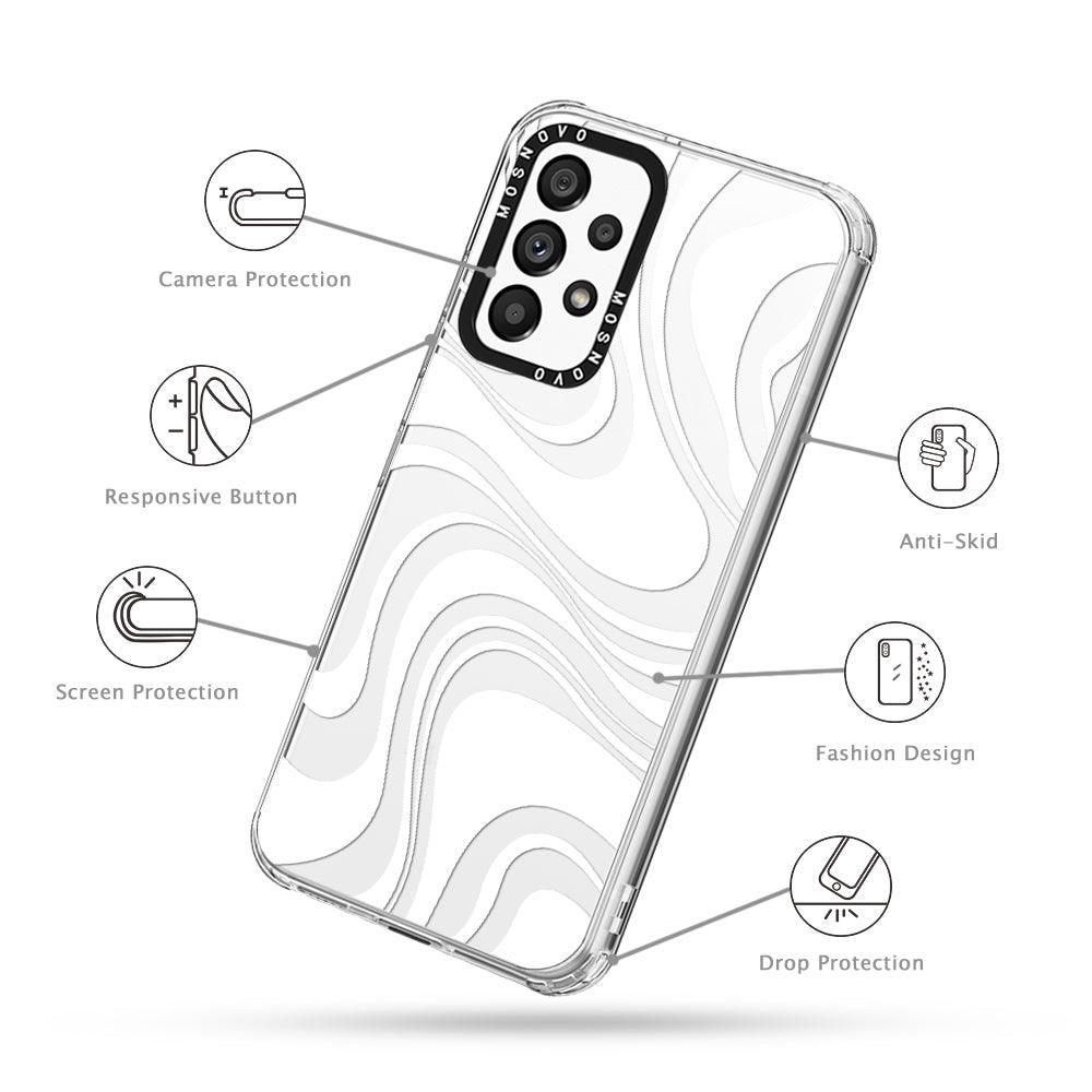 White Swirl Phone Case - Samsung Galaxy A53 Case - MOSNOVO