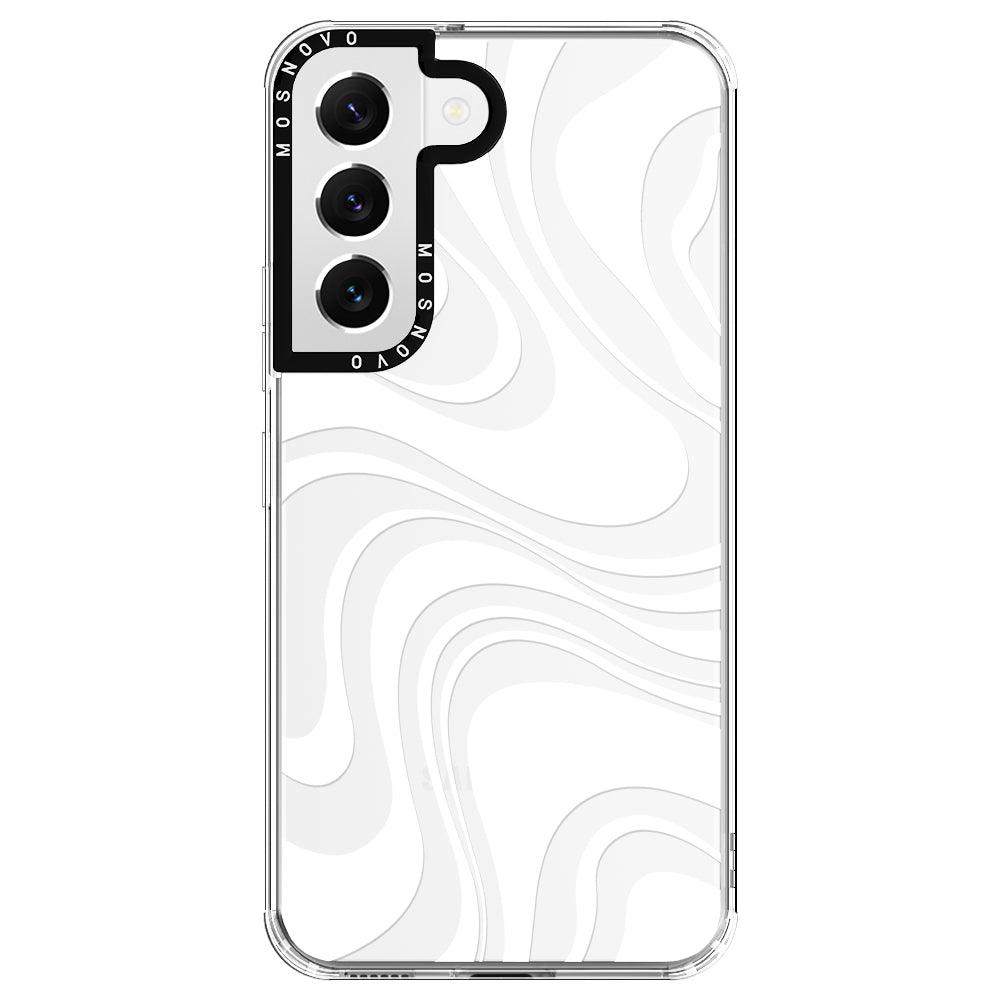 White Swirl Phone Case - Samsung Galaxy S22 Case - MOSNOVO