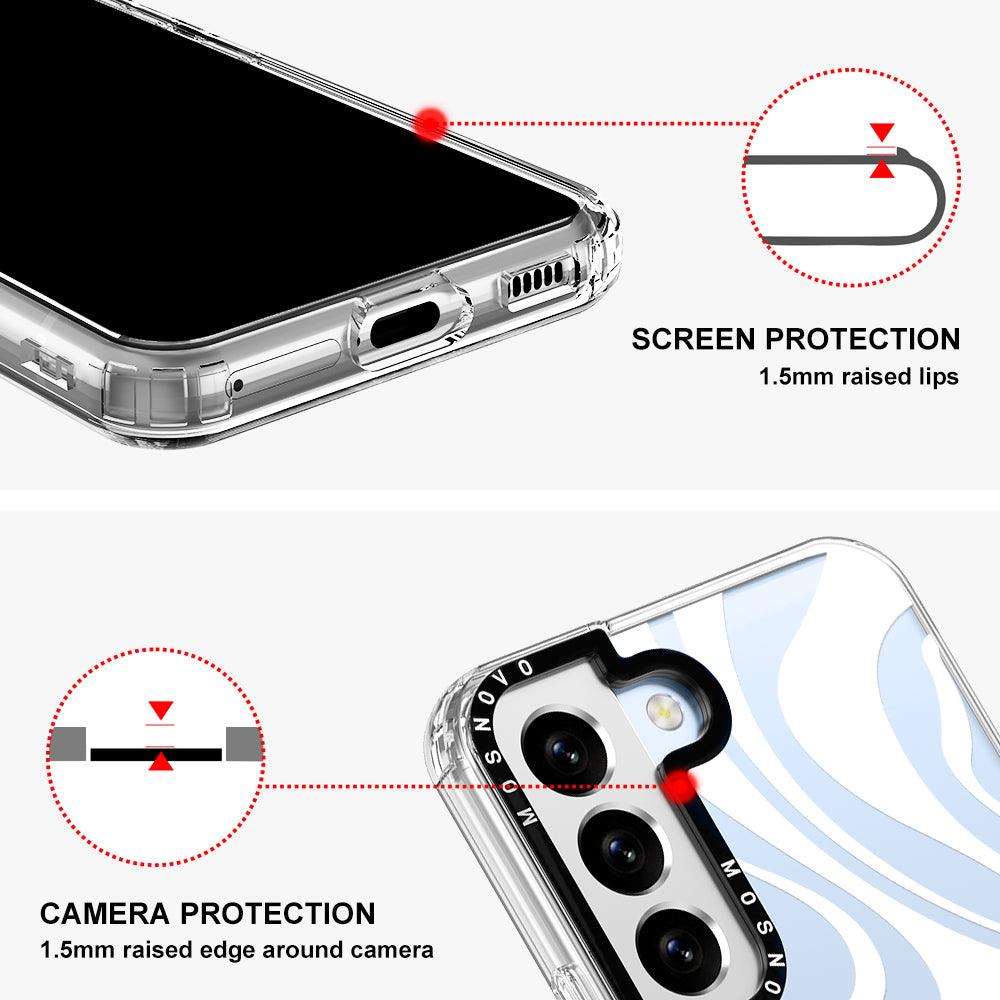 White Swirl Phone Case - Samsung Galaxy S22 Plus Case - MOSNOVO