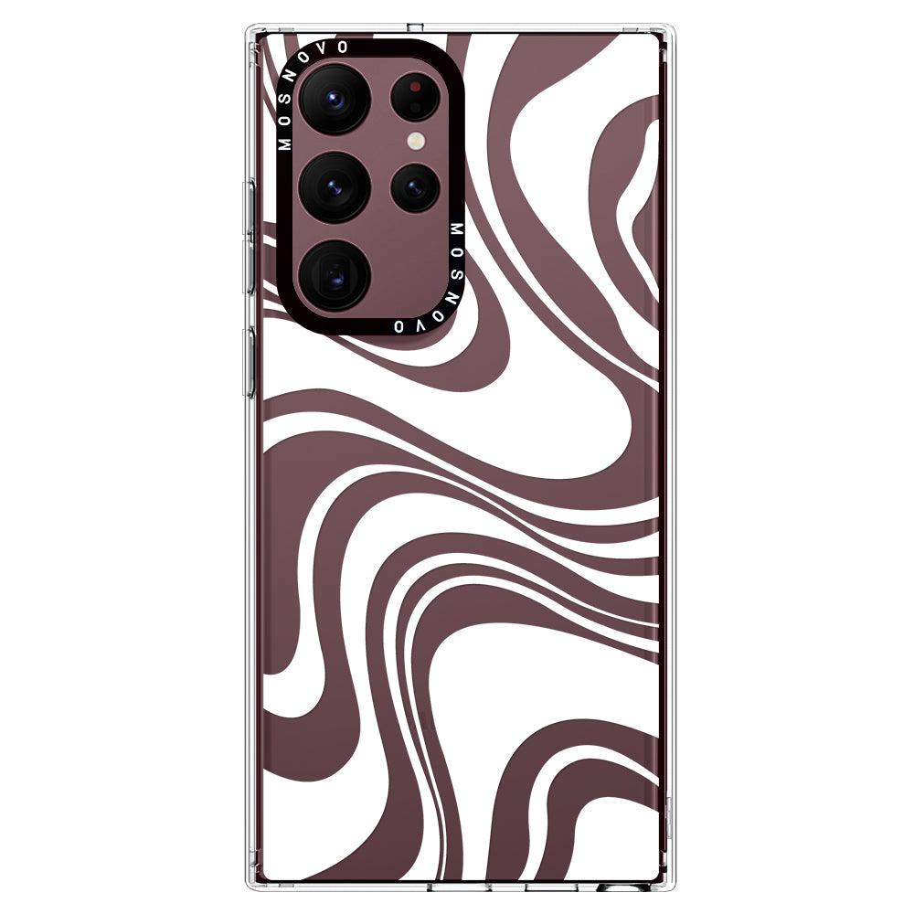 White Swirl Phone Case - Samsung Galaxy S22 Ultra Case - MOSNOVO