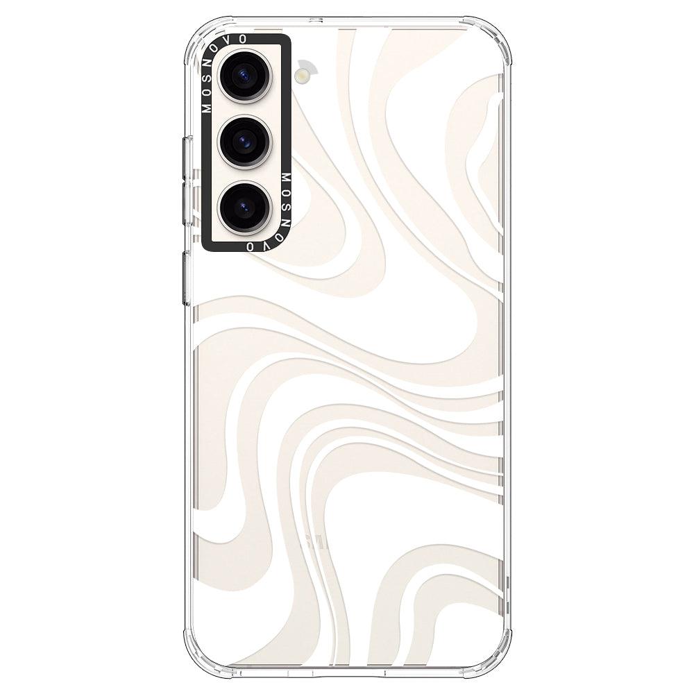 White Swirl Phone Case - Samsung Galaxy S23 Case - MOSNOVO