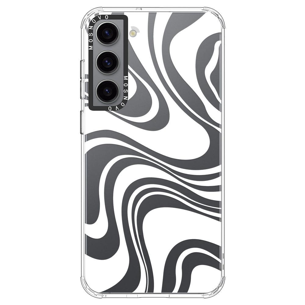 White Swirl Phone Case - Samsung Galaxy S23 Plus Case - MOSNOVO