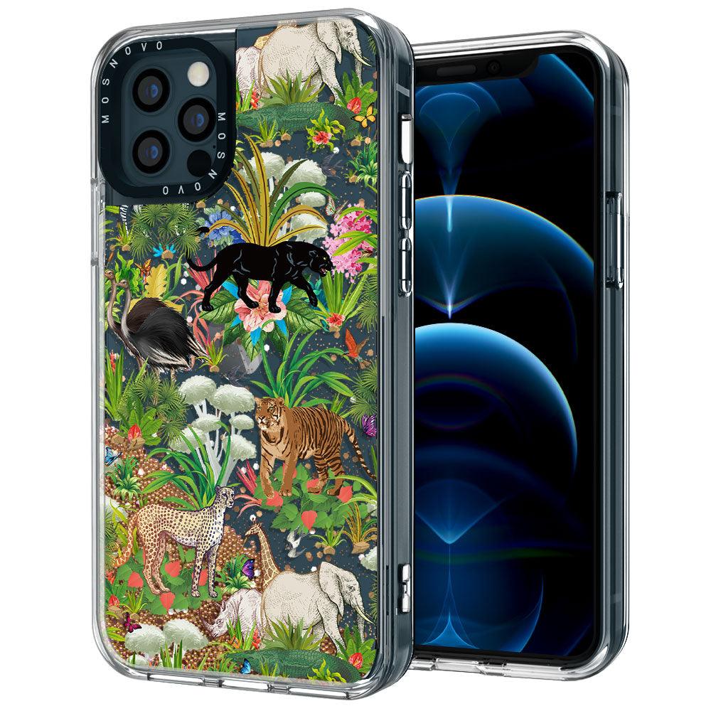 Wild Animals Glitter Phone Case - iPhone 12 Pro Case - MOSNOVO