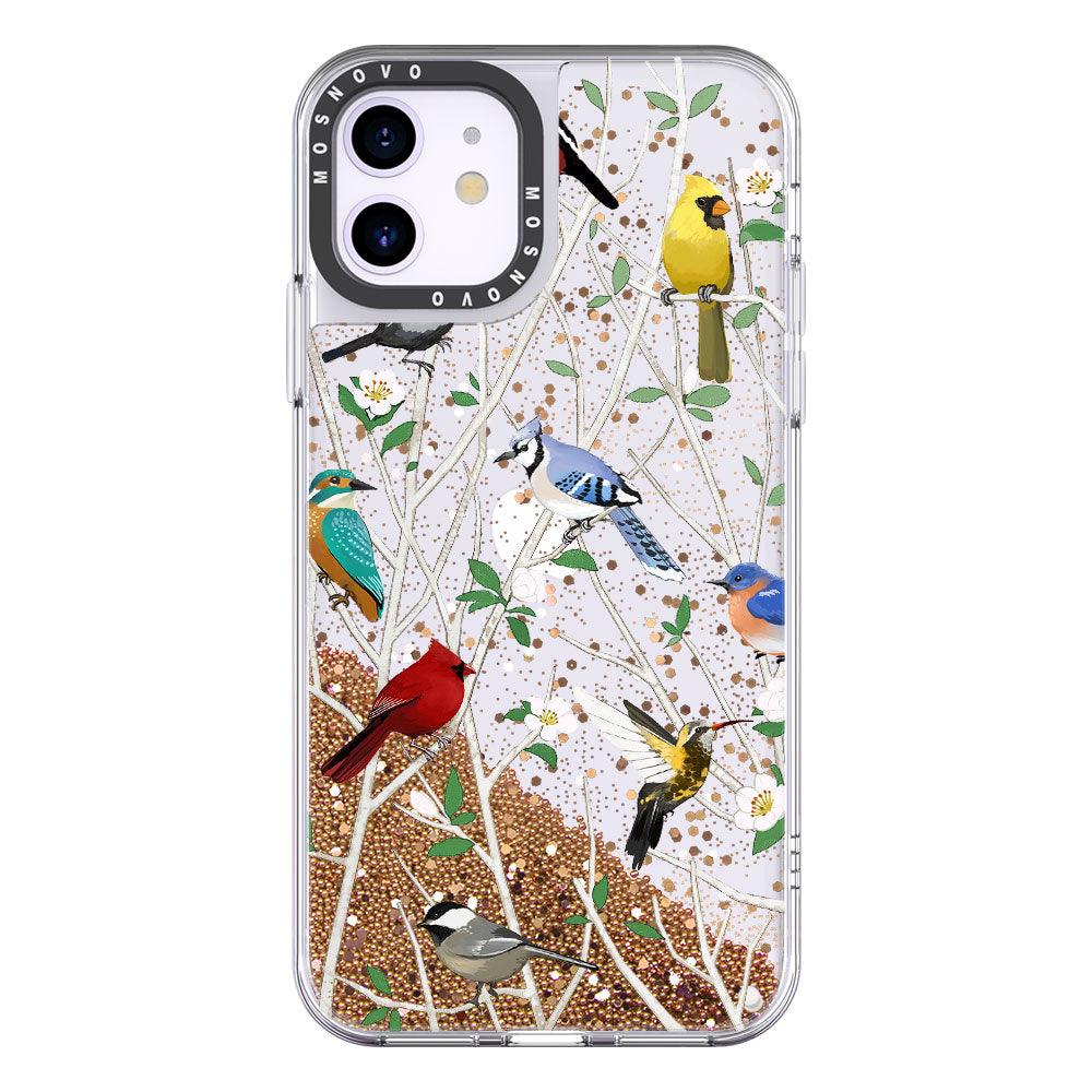 Wild Bird Glitter Phone Case - iPhone 11 Case - MOSNOVO