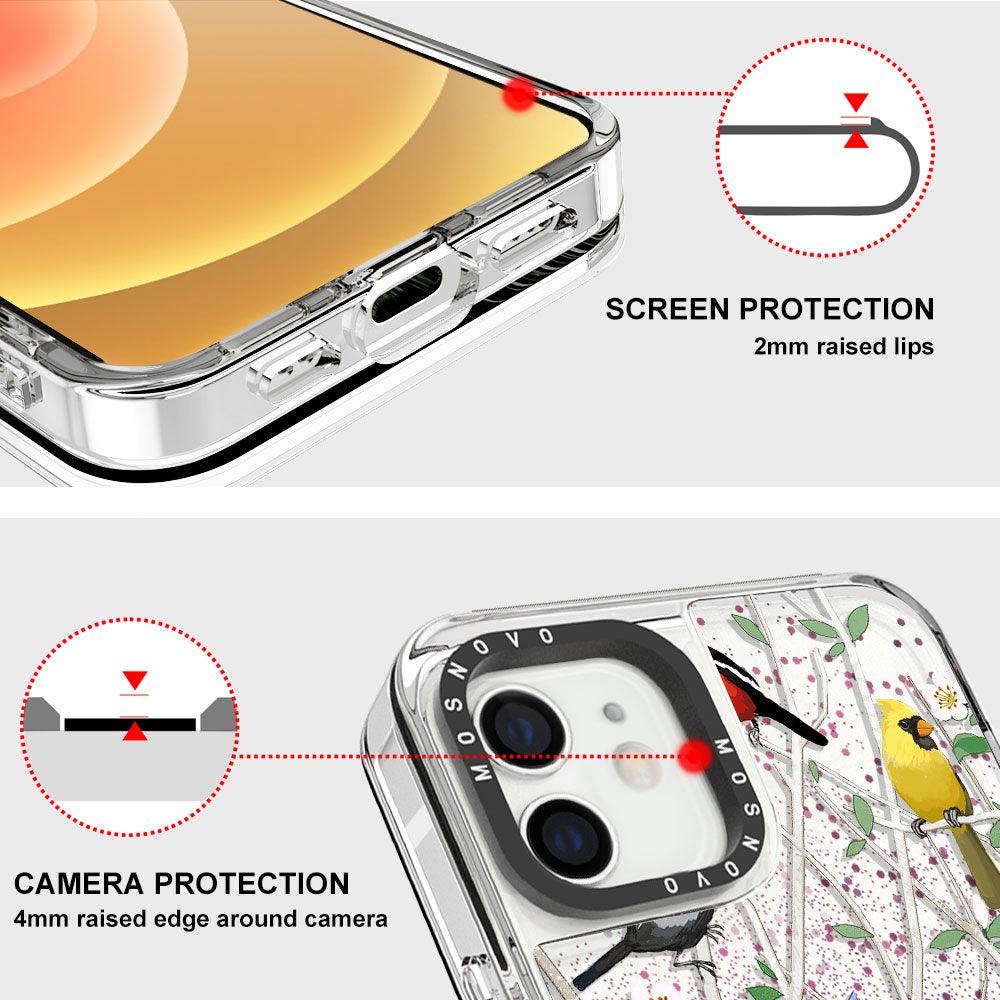 Wild Bird Glitter Phone Case - iPhone 12 Mini Case - MOSNOVO