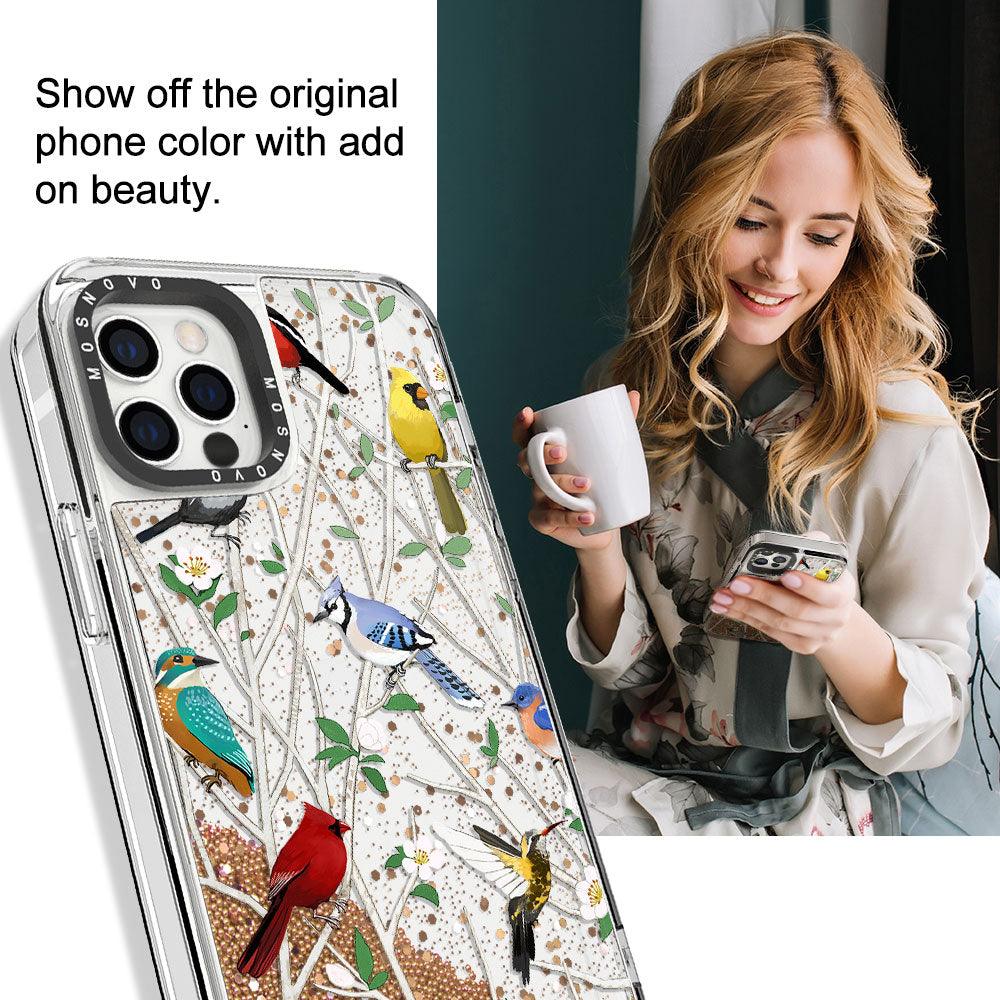 Wild Bird Glitter Phone Case - iPhone 12 Pro Max Case - MOSNOVO
