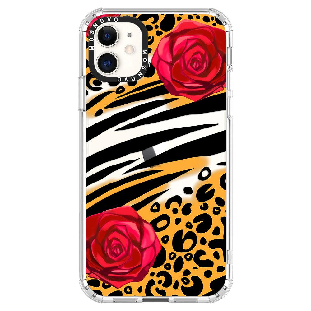 Wild Floral Leopard Phone Case - iPhone 11 Case - MOSNOVO