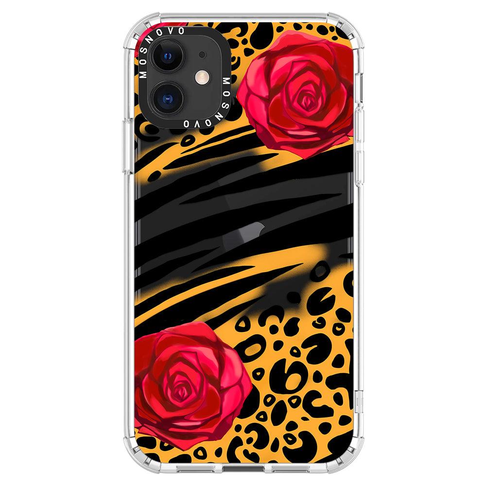 Wild Floral Leopard Phone Case - iPhone 11 Case - MOSNOVO