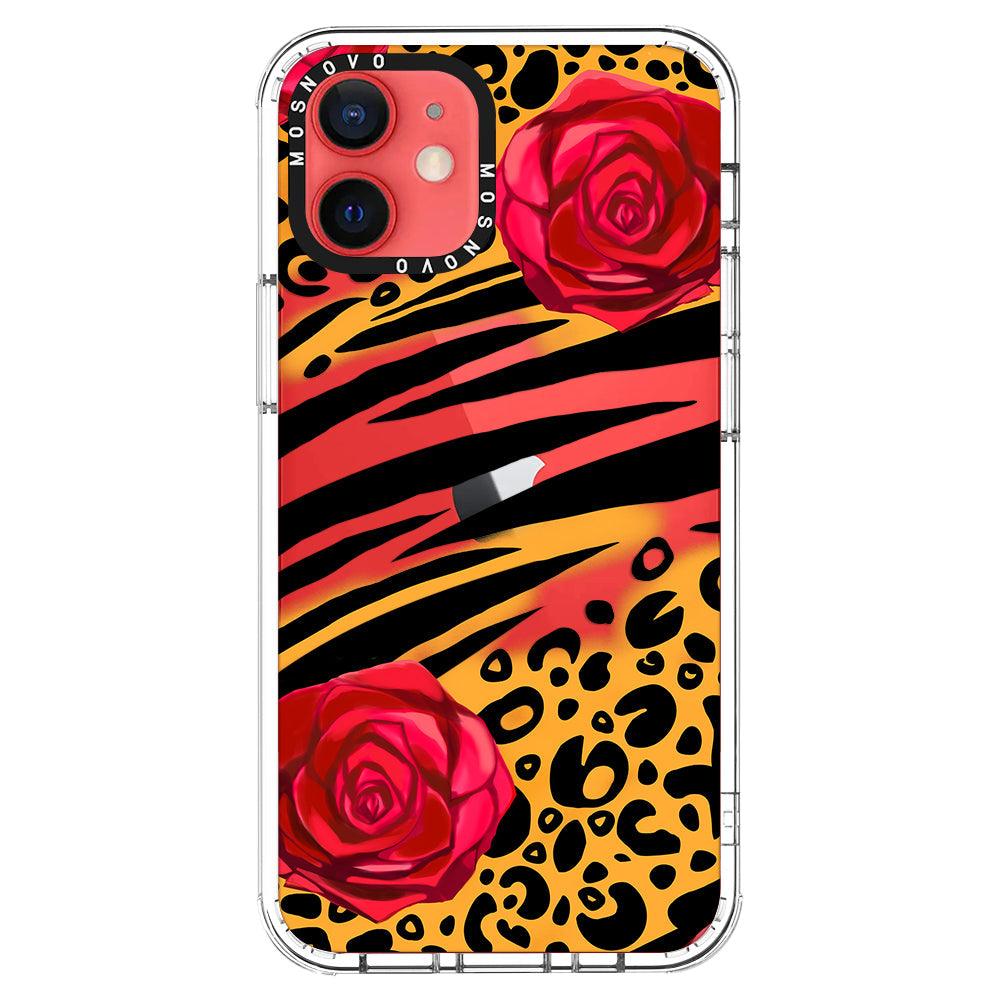 Wild Floral Leopard Phone Case - iPhone 12 Case - MOSNOVO