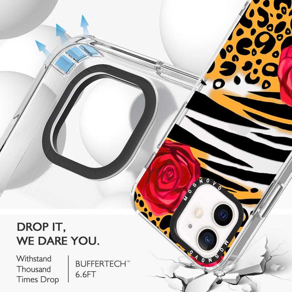 Wild Floral Leopard Phone Case - iPhone 12 Case - MOSNOVO