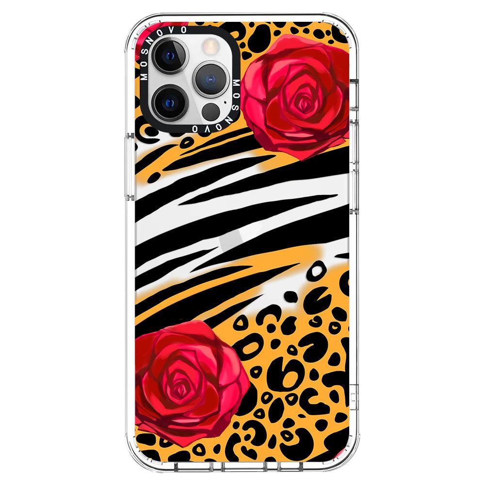 Wild Floral Leopard Phone Case - iPhone 12 Pro Case - MOSNOVO