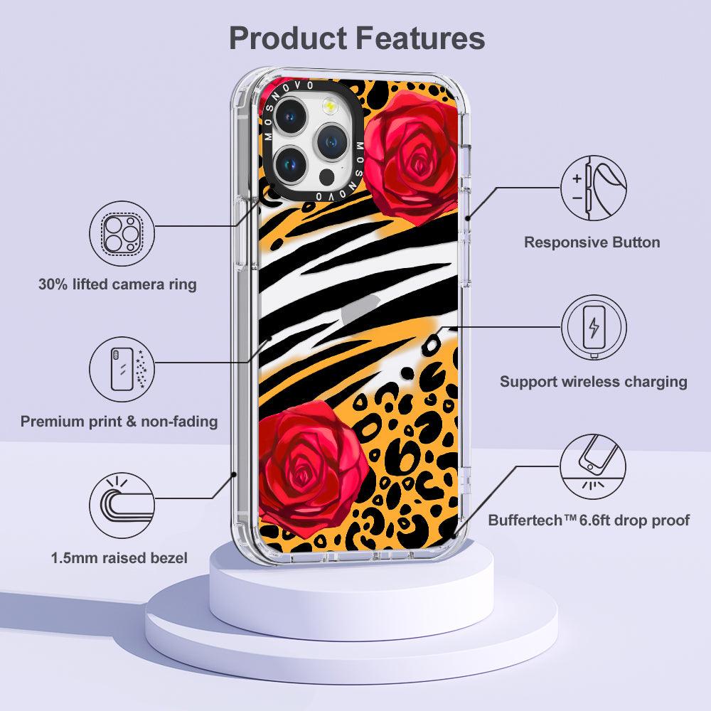 Wild Floral Leopard Phone Case - iPhone 12 Pro Case - MOSNOVO