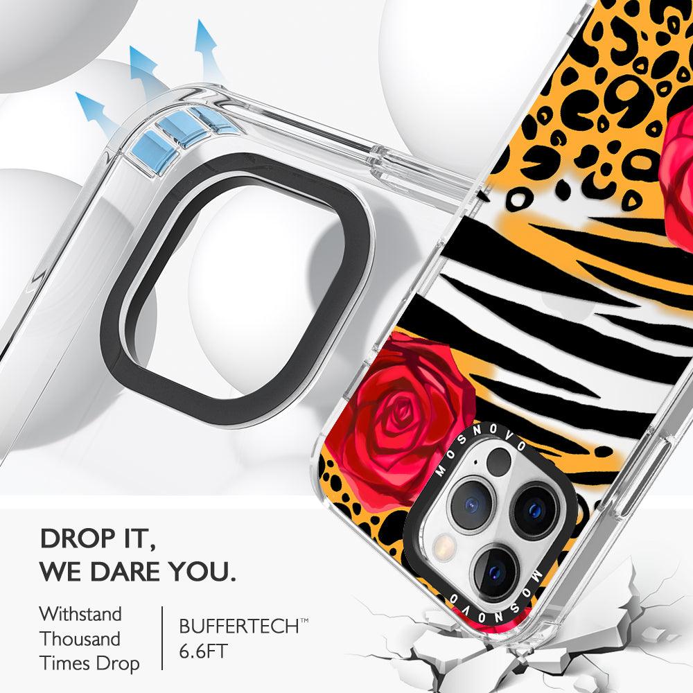 Wild Floral Leopard Phone Case - iPhone 12 Pro Max Case - MOSNOVO