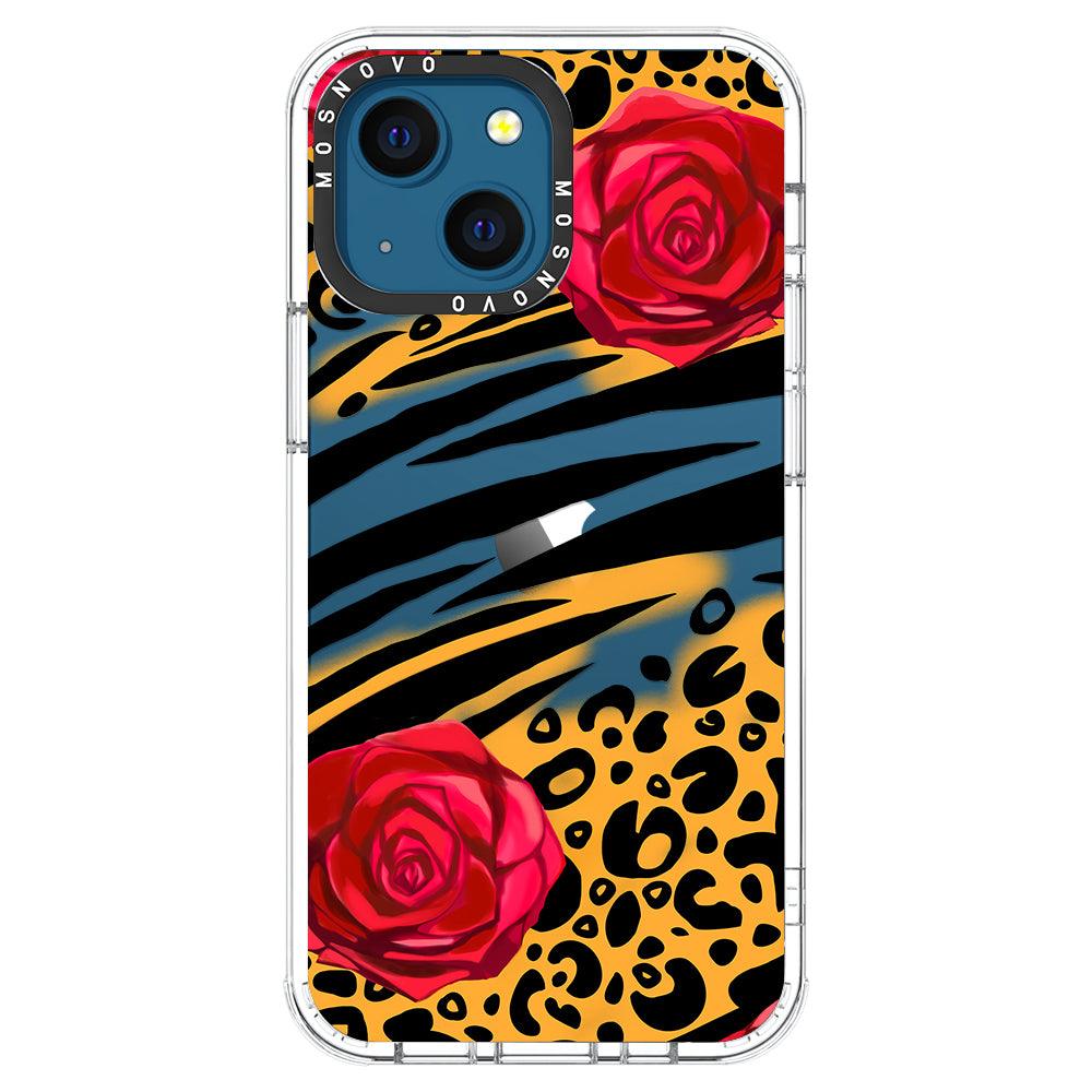 Wild Floral Leopard Phone Case - iPhone 13 Case - MOSNOVO