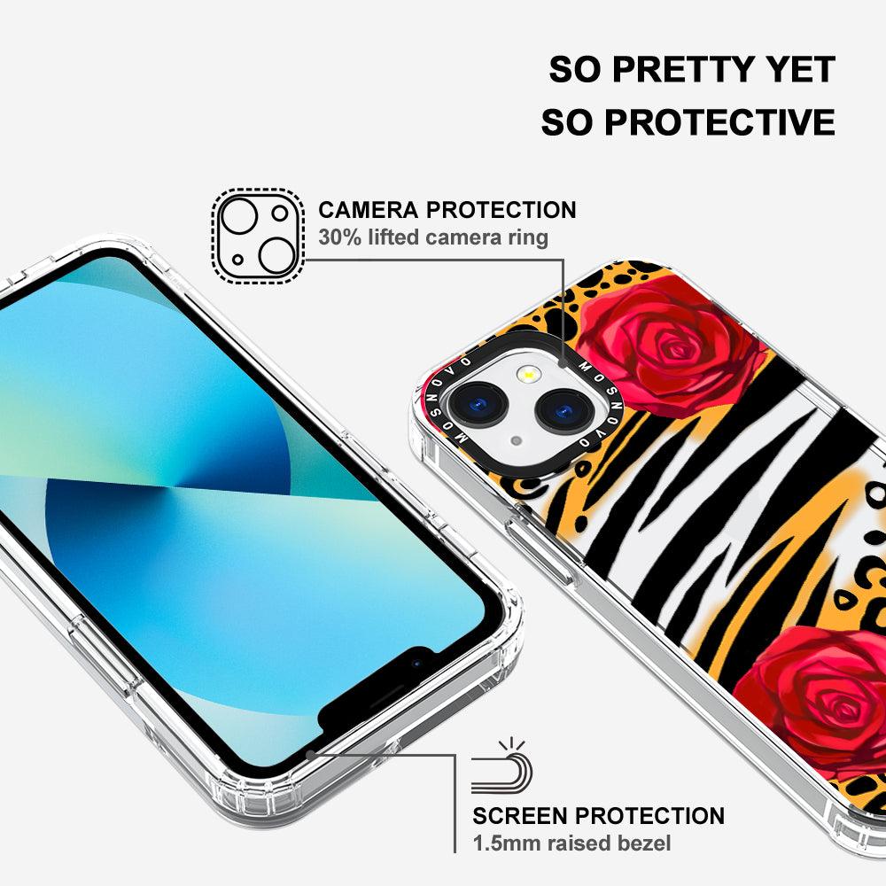 Wild Floral Leopard Phone Case - iPhone 13 Case - MOSNOVO