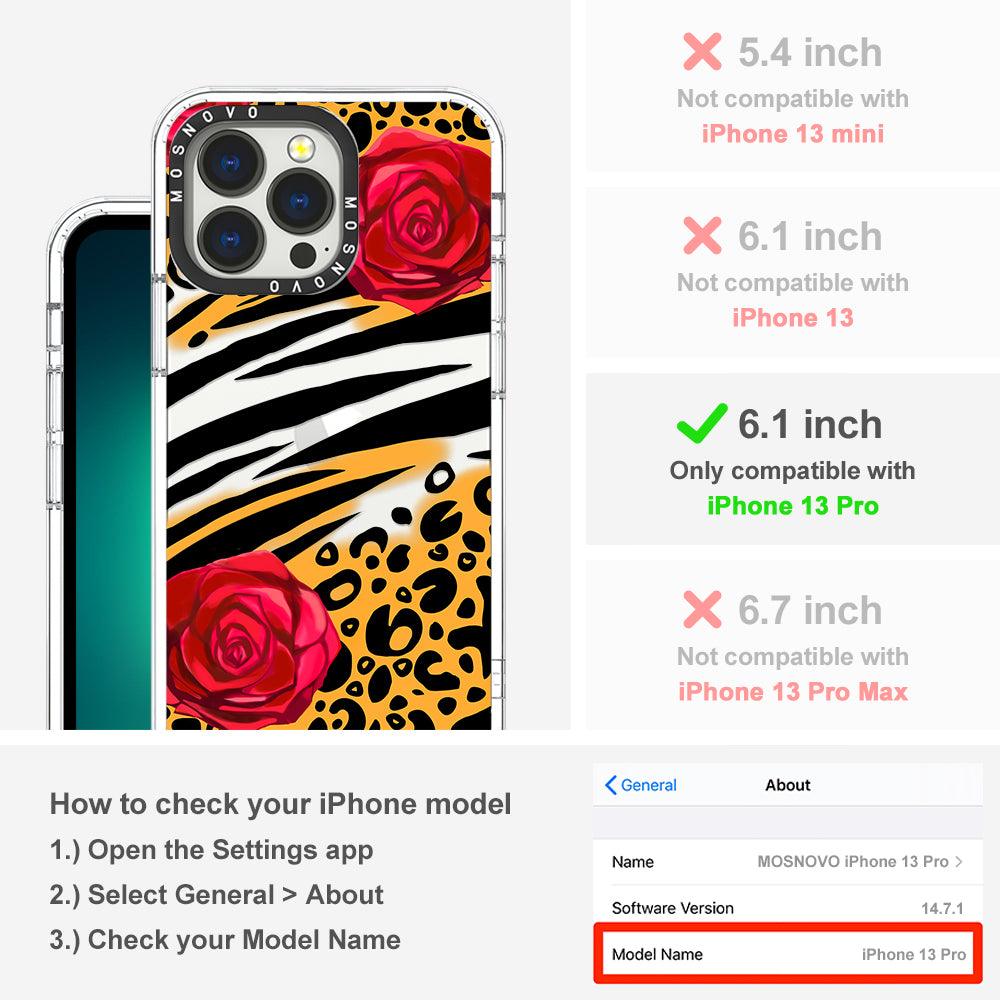 Wild Floral Leopard Phone Case - iPhone 13 Pro Case - MOSNOVO