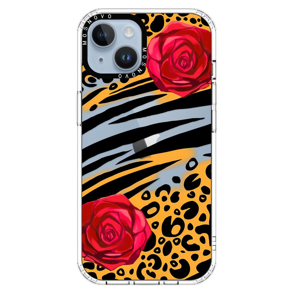 Wild Floral Leopard Phone Case - iPhone 14 Case - MOSNOVO