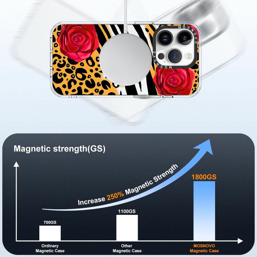 Wild Floral Leopard Phone Case - iPhone 14 Pro Case - MOSNOVO