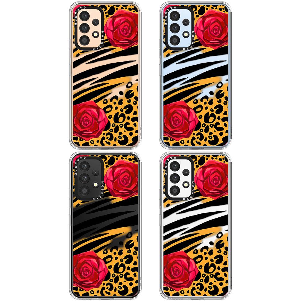 Wild Floral Leopard Phone Case - Samsung Galaxy A53 Case - MOSNOVO