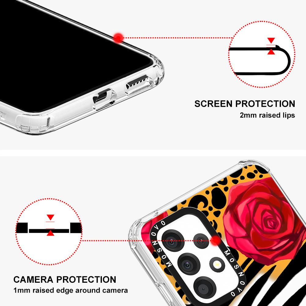 Wild Floral Leopard Phone Case - Samsung Galaxy A53 Case - MOSNOVO