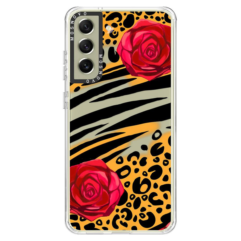 Wild Floral Leopard Phone Case - Samsung Galaxy S21 FE Case - MOSNOVO