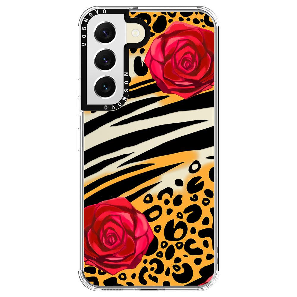 Wild Floral Leopard Phone Case - Samsung Galaxy S22 Case - MOSNOVO