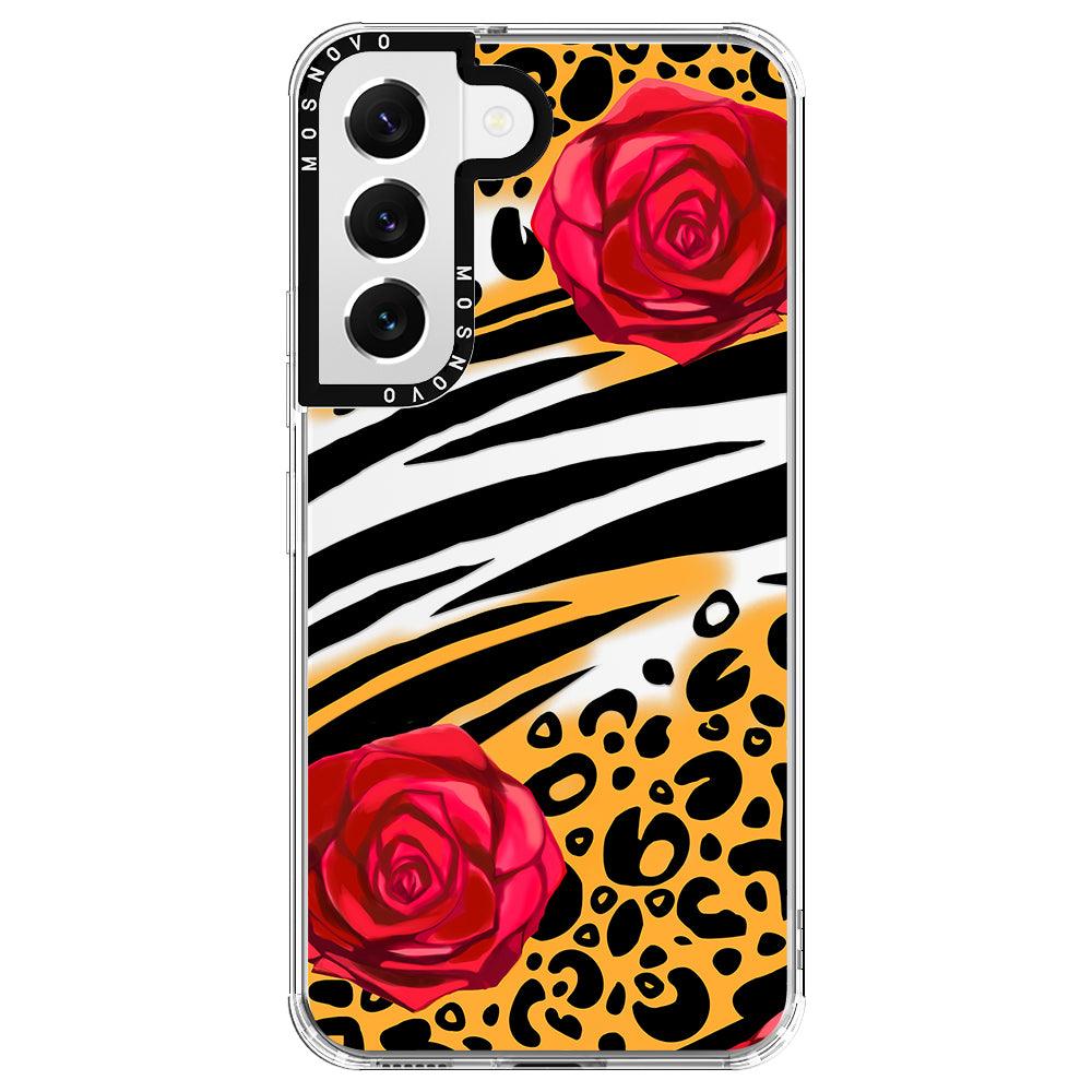 Wild Floral Leopard Phone Case - Samsung Galaxy S22 Case - MOSNOVO