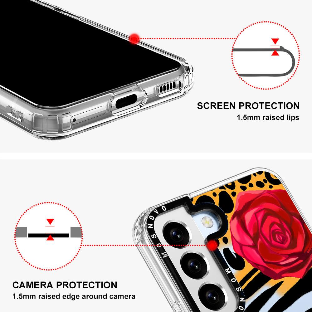 Wild Floral Leopard Phone Case - Samsung Galaxy S22 Plus Case - MOSNOVO