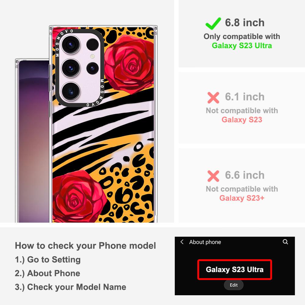 Wild Floral Leopard Phone Case - Samsung Galaxy S23 Ultra Case - MOSNOVO