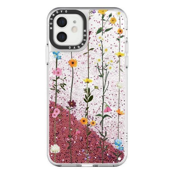 Wild Flowers Floral Glitter Phone Case - iPhone 12 Case - MOSNOVO