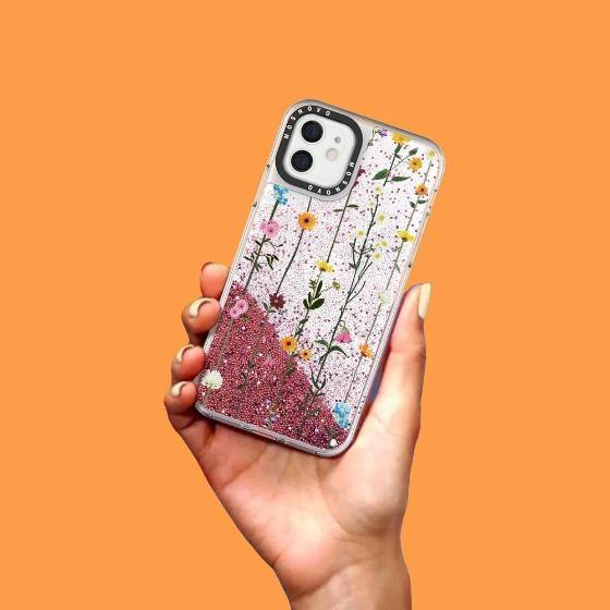 Wild Flowers Floral Glitter Phone Case - iPhone 12 Mini Case - MOSNOVO