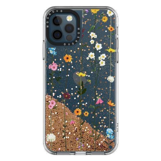 Wild Flowers Floral Glitter Phone Case - iPhone 12 Pro Case - MOSNOVO