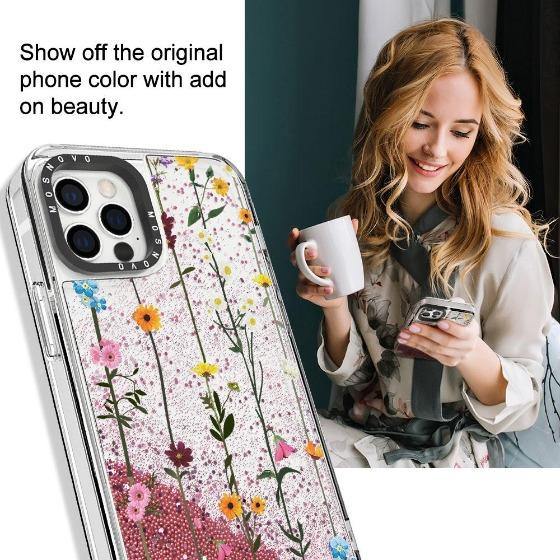 Wild Flowers Floral Glitter Phone Case - iPhone 12 Pro Case - MOSNOVO