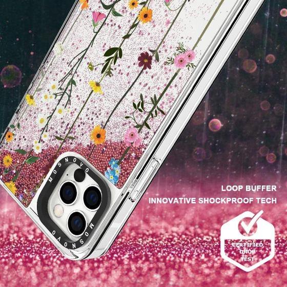 Wild Flowers Floral Glitter Phone Case - iPhone 12 Pro Max Case - MOSNOVO