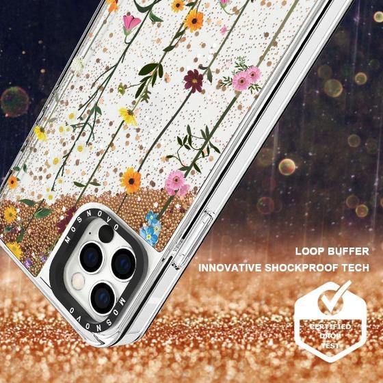 Wild Flowers Floral Glitter Phone Case - iPhone 12 Pro Max Case - MOSNOVO