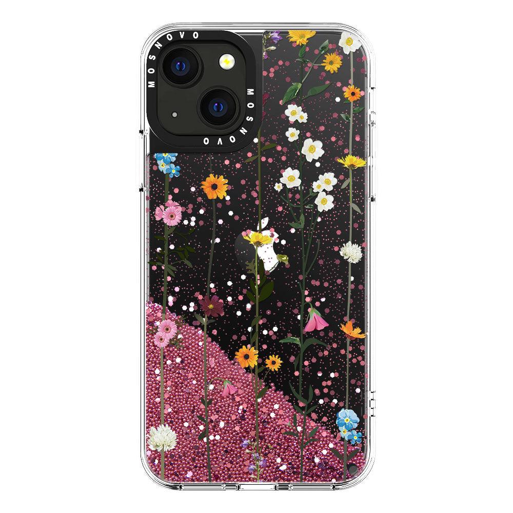Wild Flowers Floral Glitter Phone Case - iPhone 13 Case - MOSNOVO