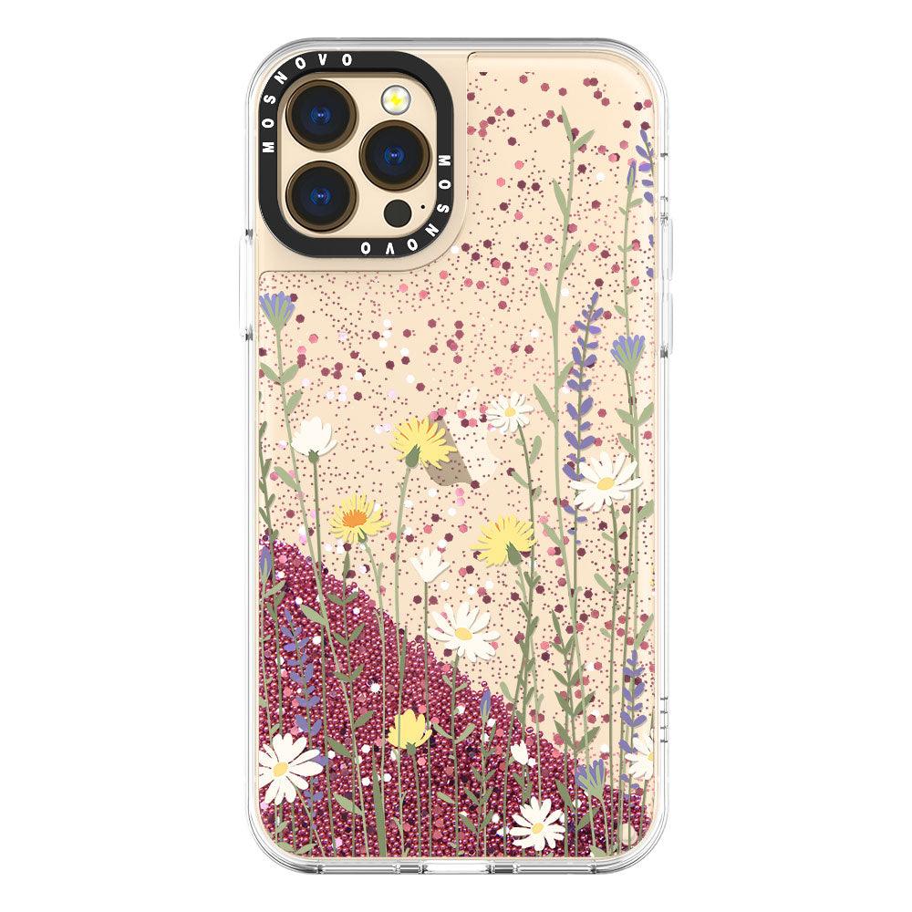 Wild Meadow Floral Glitter Phone Case - iPhone 13 Pro Max Case - MOSNOVO