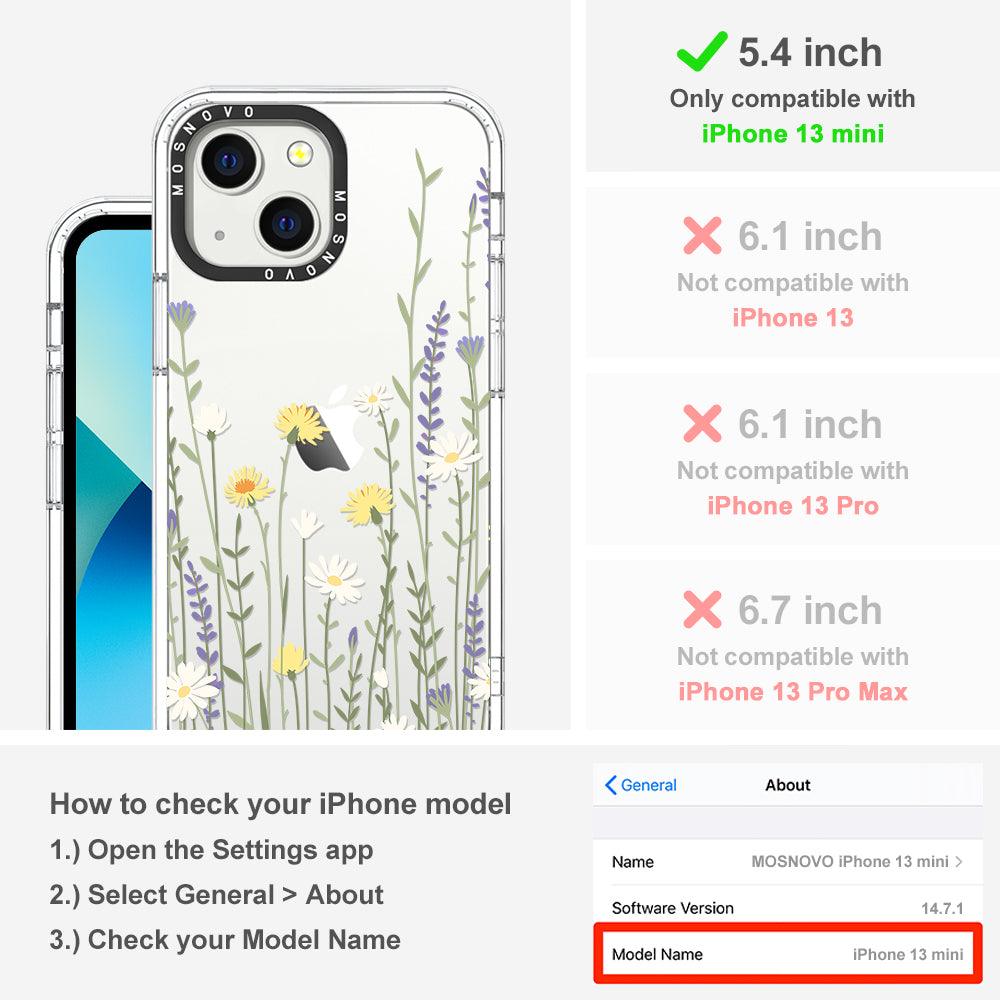 Wild Meadow Floral Phone Case - iPhone 13 Mini Case - MOSNOVO
