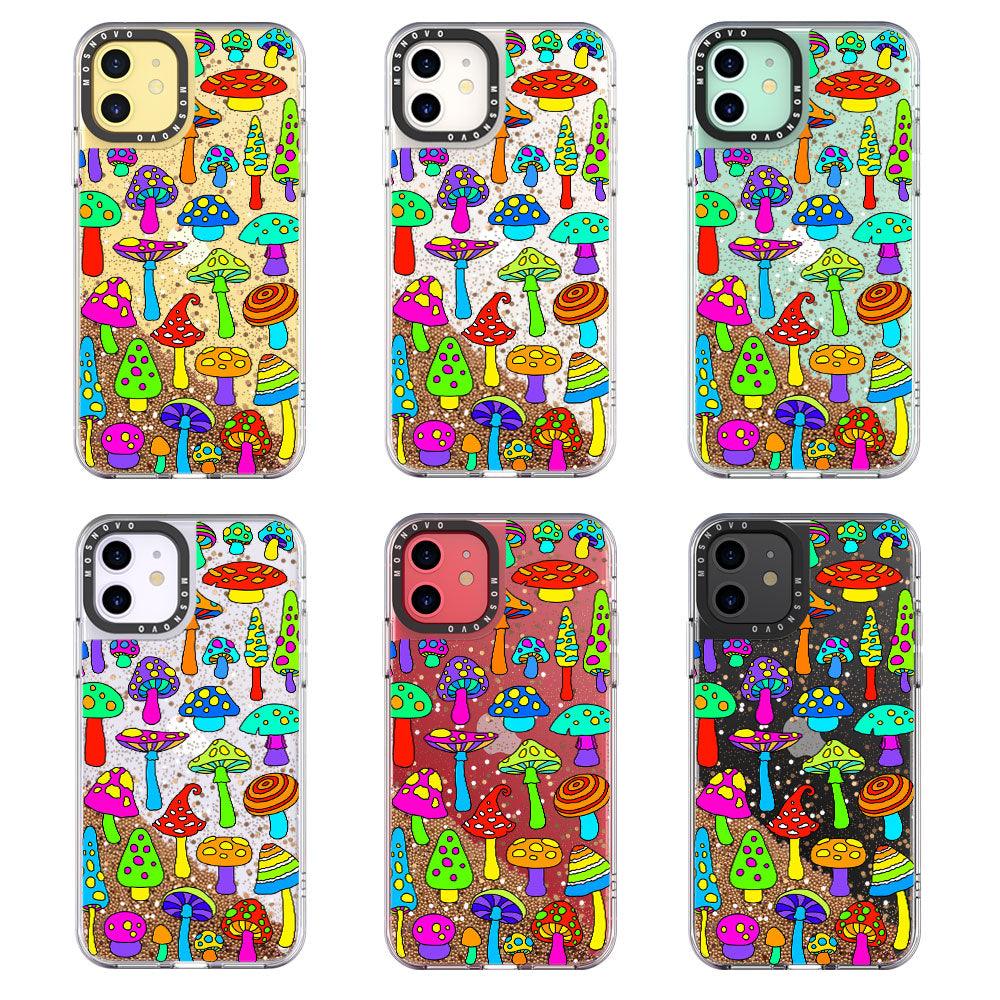 Wild Mushroom Glitter Phone Case - iPhone 11 Case - MOSNOVO