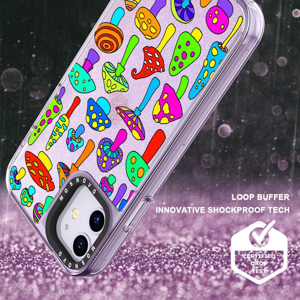 Wild Mushroom Glitter Phone Case - iPhone 11 Case - MOSNOVO