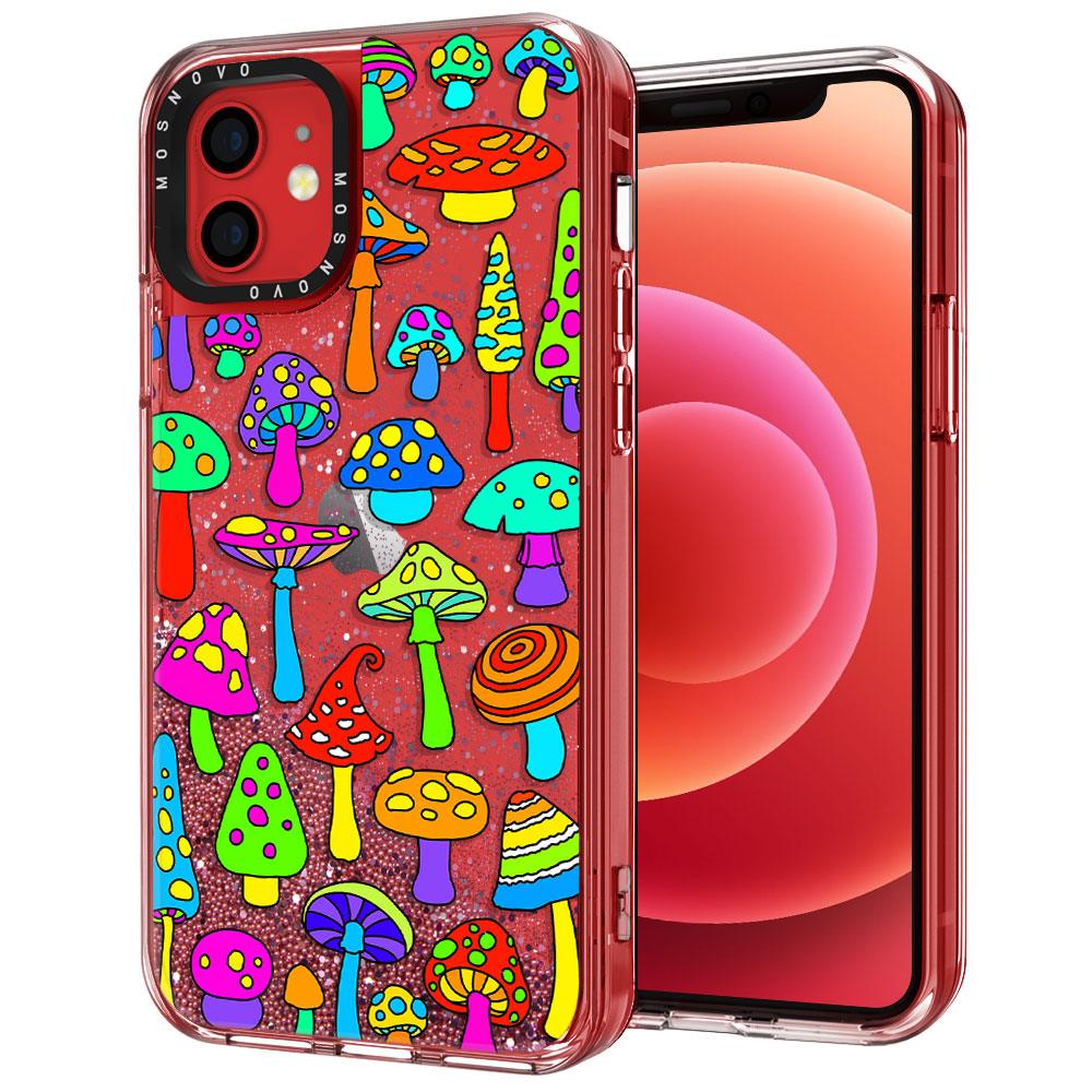 Wild Mushroom Glitter Phone Case - iPhone 12 Mini Case - MOSNOVO