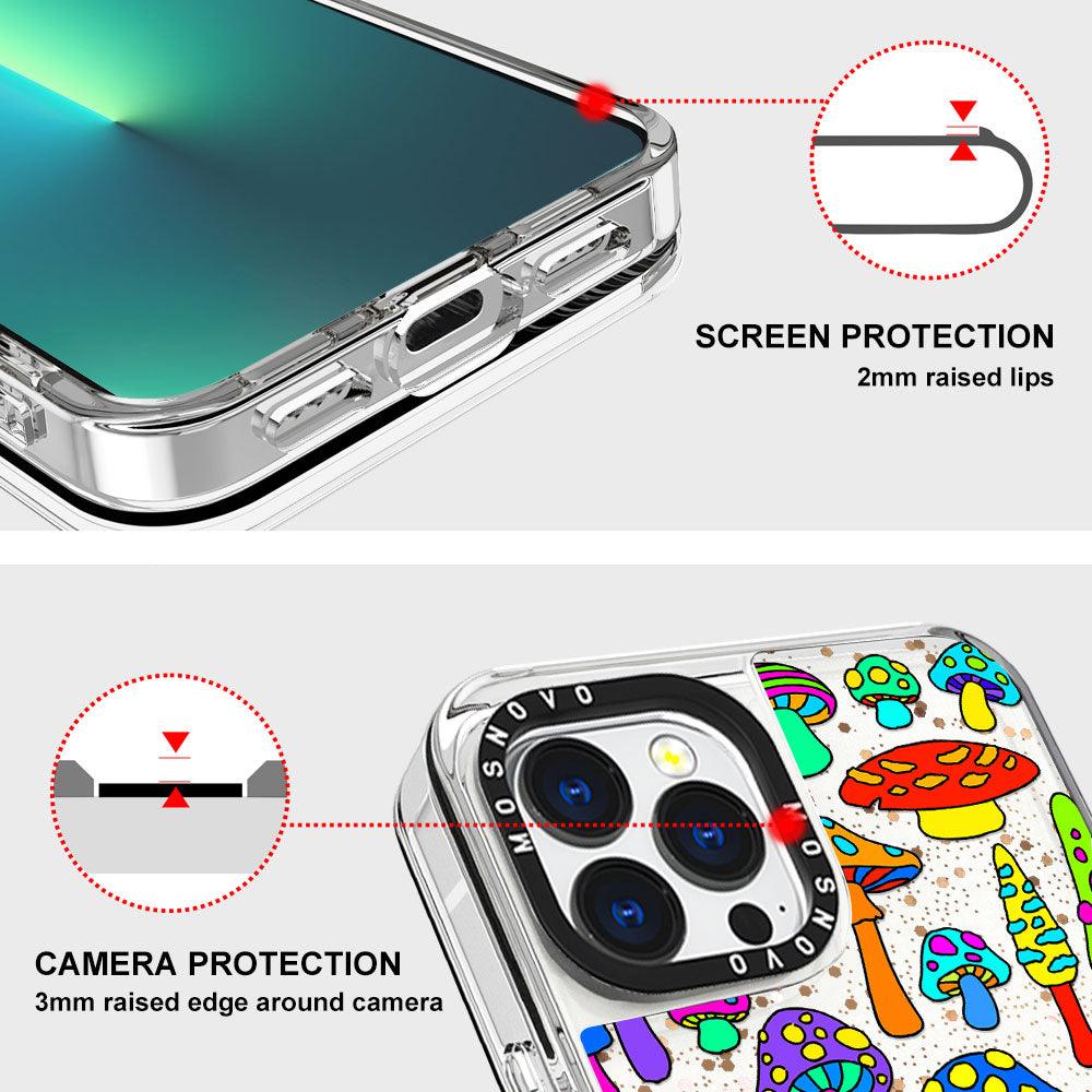 Wild Mushroom Glitter Phone Case - iPhone 13 Pro Max Case - MOSNOVO