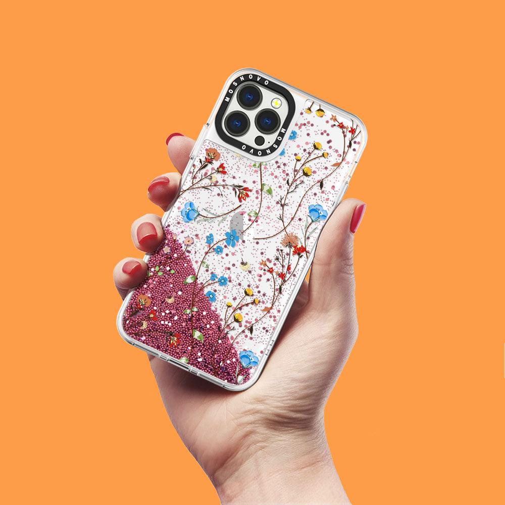 Wildflowers Glitter Phone Case - iPhone 13 Pro Max Case - MOSNOVO